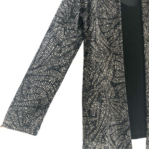 JM collection black long sleeve gold metallic open front cardigan - Picture 10 of 14